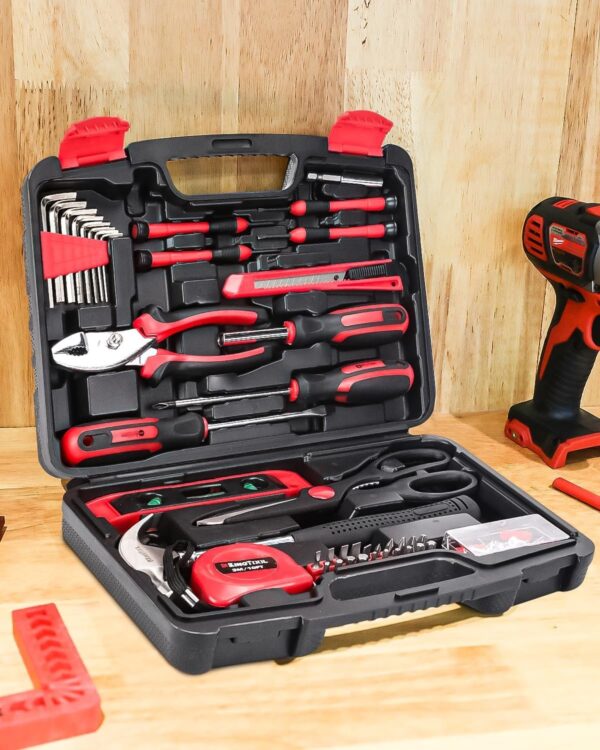 KINGTOOL Home Tool Set Kit – 286 PCS Home Auto Repair Tool Kit with Rolling Tool Box, Mechanic Tool Sets with 21V Max Cordless Power drill, Perfect for Homeowner, Diyer, Handyman
