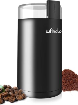 Wancle Electric Coffee Grinder, Quiet Spice Grinder, One Touch Coffee Mill for Beans