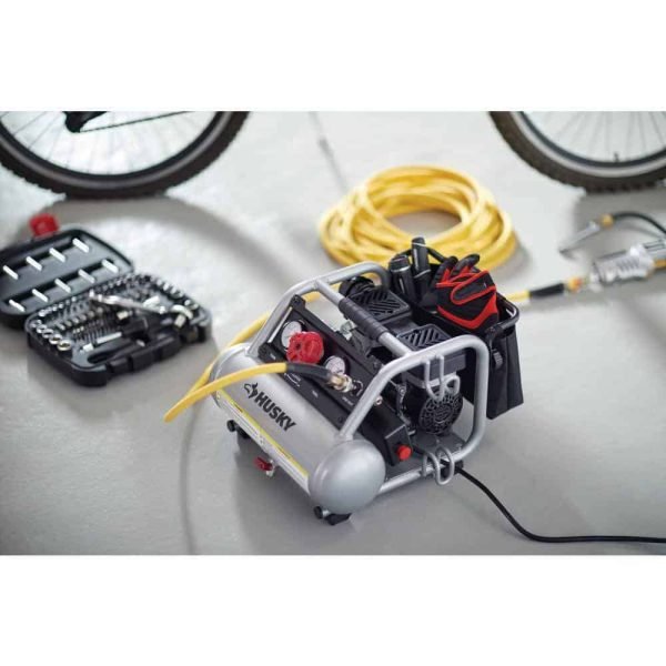 Husky 3300113 1 Gal. Portable Electric-Powered Silent Air Compressor