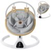 Baby Swings for Infants, Bluetooth Infant Swing with Music Speaker with 3 Seat Positions, 5 Speeds and Remote Control – Portable Baby Swing for Indoor and Outdoor (White)