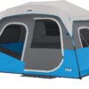 CORE Instant Cabin Tents with LED Lights | 6 Person / 9 Person / 12 Person Family Multi Room Lighted Pop Up Tents for Camping | Included Storage Pockets for Camping Accessories