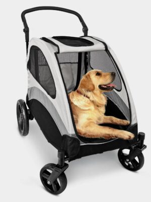 Foldable Pet Stroller for Large or 2 Dogs Cats Jogger Wagon with 4 Wheels