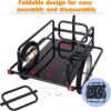 Foldable Bike Cargo Trailer, 80lbs Capacity, 16′′ Wheels, Black, with Hitch