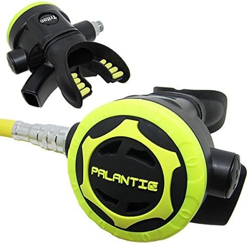 Palantic AS103 Yoke Regulator & Octopus Combo for Scuba Diving | High-Performance Over-Balanced Regulator, Silicone Mouthpiece, 27′′ Hose, Large Purge Button, 36′′ Yellow Octopus Hose