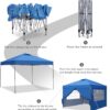 GDY 10×10 Pop Up Canopy Tent, Outdoor Canopy Tent, Patio Tent,Commercial Instant Gazebos,4 Sidewalls, Portable Shelter Canopies, with 4 sandbags, Blue.