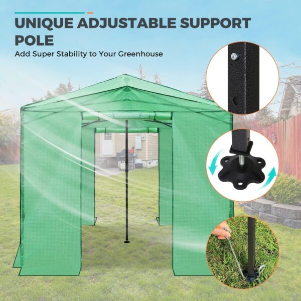 4b0072ef21aa43af926fc8de86ebc3d0 EAGLE PEAK 6×4 Portable Walk-in Greenhouse, Pop-up Indoor Outdoor Garden Green House, Zippered Door and Windows, PE Cover, White