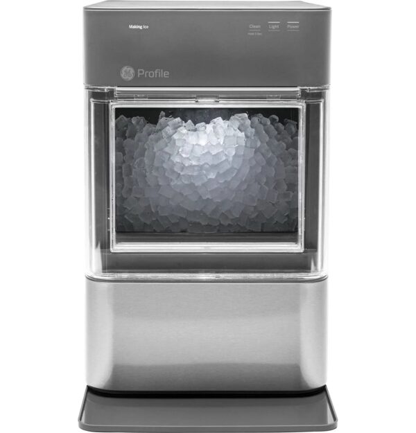 Countertop Nugget Ice Maker | Ice Machine with WiFi Connectivity | Smart Home Kitchen Essentials | Black Stainless