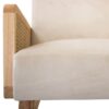 Upholstered Accent Chair with Rattan Arms