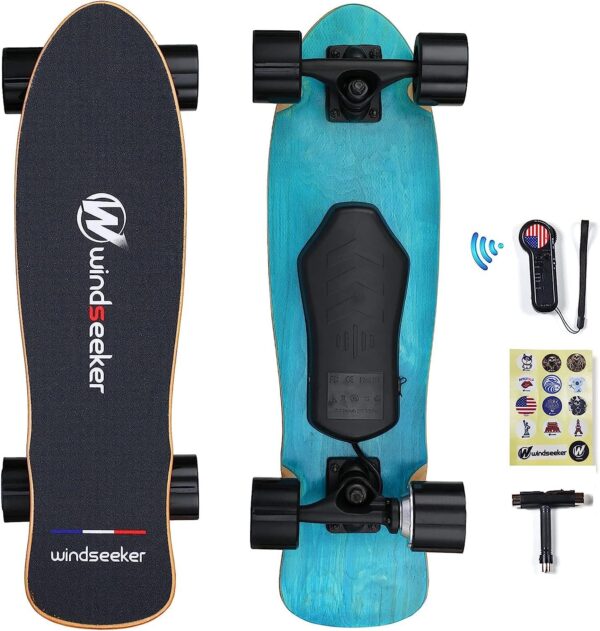 4b9184cc0143484d9ac232225df38cf8 Electric Skateboard with Remote Control for Beginners Cruiser E-Ska with DIY Stickers