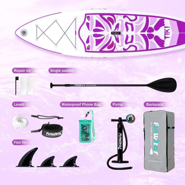 4bb580156e9e44b895e7e607a6ea021c FunWater Inflatable Ultra-Light Stand Up Paddle Board for All Skill Levels with Premium SUP Paddleboard Accessories,Non-Slip Comfort Deck for Youth & Adults