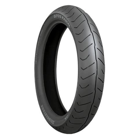 4c6723770d774b519bc6d9517c9be812 130/70R-18 (63H) Bridgestone G709 Exedra Touring Front Motorcycle Tire.