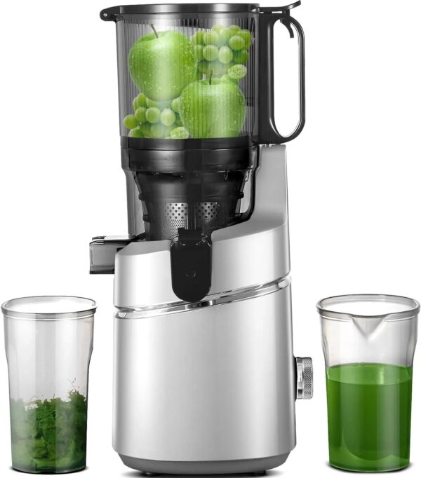 4c9fe9f555354456a437d35bbbdc4468 Juicer Machines, 5.3-Inch Self-Feeding Masticating Juicer Fit Whole Fruits & Vegetables, Cold Press Electric Juicer Machines with High Juice Yield, Easy Cleaning, BPA Free, 250W