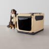 Amazon Basics Folding Soft Crate for Cat, Dog, Rabbit, Portable and Collapsible, 36 Inch, Tan, L 36′′ x 24′′ x 24′′