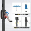 15ft Patio Umbrella with Solar Lights, Large Double Umbrella Outdoor, Rectangle 180”x106” Umbrellas with 156 PCS LED Lights and Crank Handle for Backyard Deck Pool Shade in Black(1.9′′ Pole)