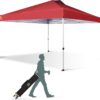 CROWN SHADES 10×10 Pop Up Canopy – Beach Tent with One Push Setup – Easy Outdoor Sun Shade for Events, Parties, Camping – Gazebo with STO-N-Go Cover Bag, Silver Coated Top, White