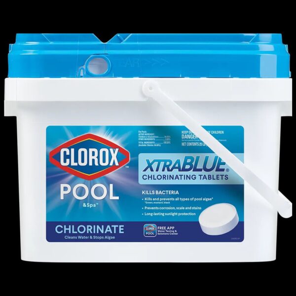 Clorox Pool&Spa XtraBlue 3′′ Chlorinating Tablets for Swimming Pools, 25lb