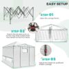 EAGLE PEAK 6×4 Portable Walk-in Greenhouse, Pop-up Indoor Outdoor Garden Green House, Zippered Door and Windows, PE Cover, White