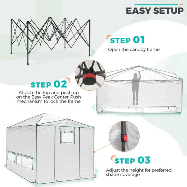 4dc74257f38242089d2d2398fa7396a0 EAGLE PEAK 6×4 Portable Walk-in Greenhouse, Pop-up Indoor Outdoor Garden Green House, Zippered Door and Windows, PE Cover, White