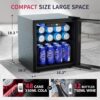 Beverage Refrigerator Cooler – 126 Can Mini Fridge with Glass Door for Soda Beer or Wine, Beverage Cooler for Home, Office, Bar with Adjustable Removable Shelves, Silver
