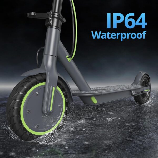 Electric Scooter – 8.5′′ Solid Tires, 350W Motor, Up to 19 MPH and 21-23 Miles Long-Range Portable Foldable Commuting Scooter for Adults with Double Braking System and App