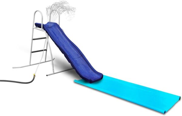 4e752479d83041f98a8fae7d8edf1dfb XDP Recreation 6 Foot Water Wave Slide with Built In Adjustable Sprinkler, Freestanding with Ground Pad and Hose Extension for Lawn Fun, Ages 3 to 8