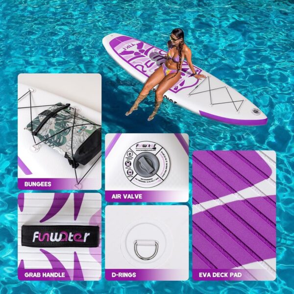 4ea4742472514850845c5ed5792ac5fb FunWater Inflatable Ultra-Light Stand Up Paddle Board for All Skill Levels with Premium SUP Paddleboard Accessories,Non-Slip Comfort Deck for Youth & Adults