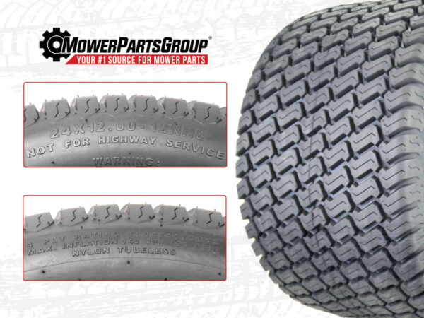 4eac76ca23c64f2aa4b0ca48c1cf6b1e (2) OTR 24 12.00-12 Grassmaster 4 Ply Tires for Zero Turn Mowers