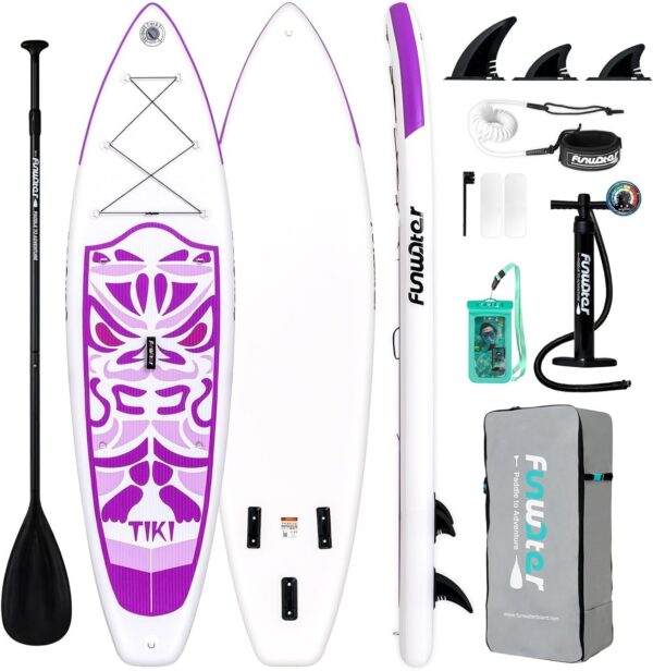 4fc8f857645d4249a5da5bc4f8f7ba36 FunWater Inflatable Ultra-Light Stand Up Paddle Board for All Skill Levels with Premium SUP Paddleboard Accessories,Non-Slip Comfort Deck for Youth & Adults