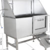 Professional Stainless Steel Dog Grooming Tub with Ramp, Faucet & Sprayer – 50” Pet Wash Station