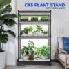 Barrina Mini Greenhouse with LED Grow Light for Indoor Plant, 4-Tier Portable Metal Plant Stand with Wheels, Plant Shelf with Tent, 6Pcs Plant Light with Timer and Thermo-Hygrometer, 35.4×13.8x59IN