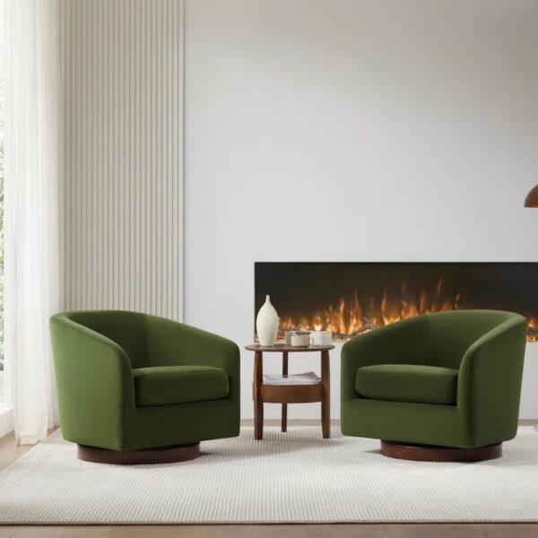 503b6bd5e5364c6c972dbeed108f8286 Upholstered Swivel Barrel Chair