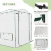 EAGLE PEAK 6×4 Portable Walk-in Greenhouse, Pop-up Indoor Outdoor Garden Green House, Zippered Door and Windows, PE Cover, White