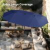 15ft Patio Umbrella Double-Sided Outdoor Market Extra Large Umbrella with Crank, Umbrella Base Included (Dark Red)