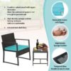 Patio Furniture Set 4 Pieces Outdoor Rattan Chair Wicker Sofa Garden Conversation Bistro Sets for Yard (Brown)