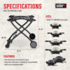6557 Q Portable Cart, 28.2 x 21 x 25 , Black
