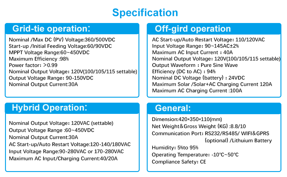 3000VA hybrid inverter;solar power inverter with MPPT;pure sine wave power inverter;Xijia inverter