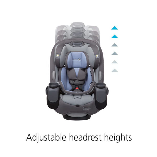 Grow and Go All-in-One Slim Convertible Car Seat, Rear Facing, 5-40 lbs, Forward Facing (30–65 lbs), High Back Booster Seat 40-100 pounds, Aqua Pop