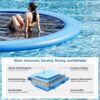 Round Inflatable Floating Dock, Sunchill Float Ring, Hammock Tanning Pool with 4in Woven Fabric, Manual Pump for 1-2 Min Quick Inflate/Deflate, Fits 2-8, Ideal for Lakes, Pools, Oceans