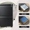 DEVAISE 3 Drawer Mobile File Cabinet Under Desk Office, Fully Assembled Except Casters, Letter/Legal Size, Black
