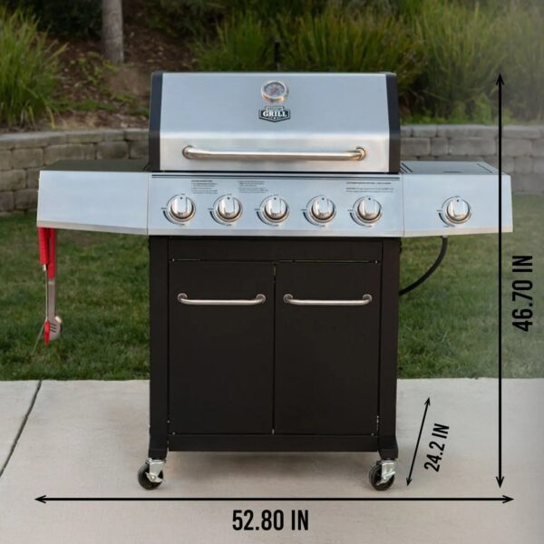 51f4d5d482c44d35889ca5ff7f6d5047 Expert Grill 5-Burner Propane Gas Grill with Side Burner