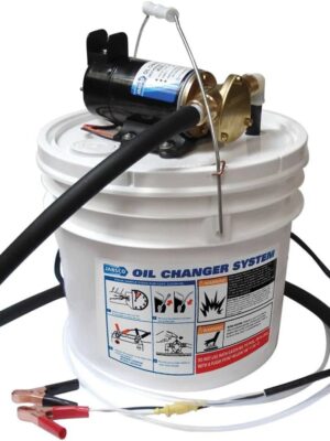 Marine Quick Oil Changer, Flexible Impeller Pump, Reversing Switch 3.5 Gallon, 12-Volt, Non CE, White