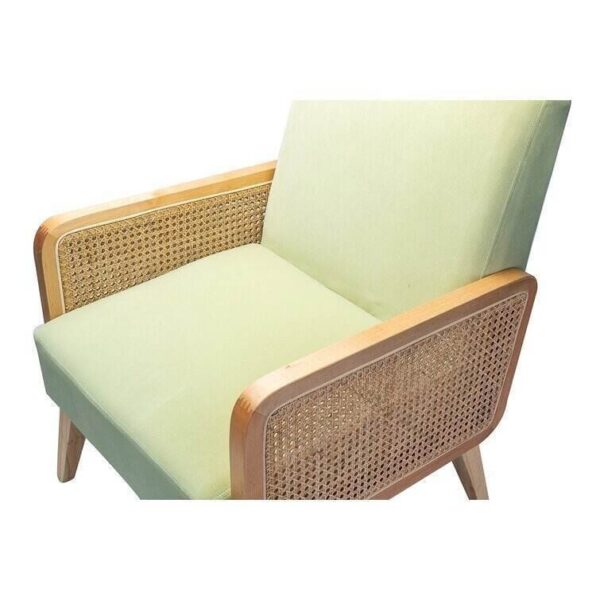 52475aa7faeb48438b5e0ff3946b9162 Upholstered Accent Chair with Rattan Arms