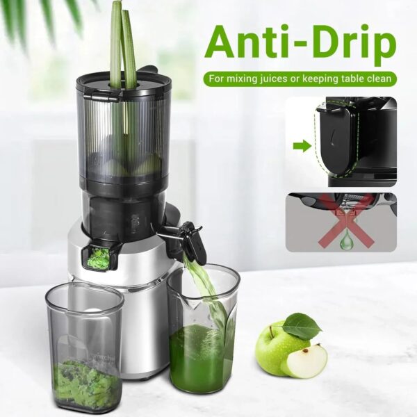 525627146e1e4f079b92176698a65f0f Juicer Machines, 5.3-Inch Self-Feeding Masticating Juicer Fit Whole Fruits & Vegetables, Cold Press Electric Juicer Machines with High Juice Yield, Easy Cleaning, BPA Free, 250W