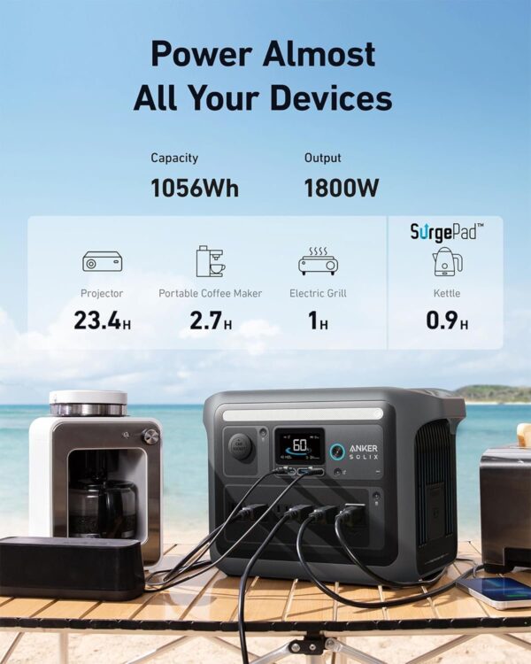 52597883e4ab4b0da089669095a7886e Anker SOLIX C1000 Portable Power Station with 200W Solar Panel, 1800W Solar Generator, 1056wh LFP (LiFePO4) Battery, 6 AC Outlets, Up to 2400W for Home, Power Outages, and Outdoor Camping
