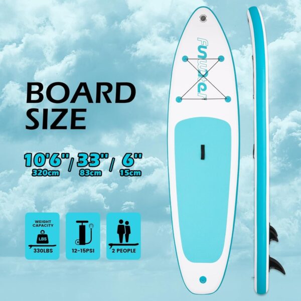 525fb3ad46694d069dbee6d1563dbbba FunWater Inflatable Ultra-Light Stand Up Paddle Board for All Skill Levels with Premium SUP Paddleboard Accessories,Non-Slip Comfort Deck for Youth & Adults