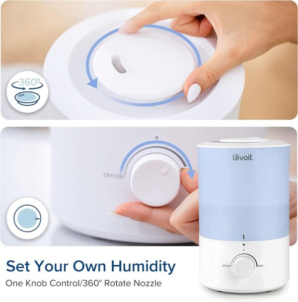 Humidifiers for Bedroom Baby, Sprout Evaporative with Dual Filters for Air & Water, Separate Sensor, Adjustable No Blue Nightlight, Auto Dry, Smart Control & Alexa, Auto Mode, 3.8L Tank for 36H