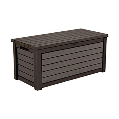 526daefd87394fa49db8d64db3d6a672 165 Gallon Weather Resistant Resin Deck Storage Container Box Outdoor Patio Garden Furniture, Brown