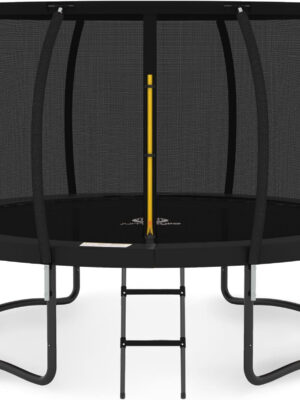 JUMPZYLLA Recreational Trampoline with Enclosure and Ladder, Galvanized Anti-Rust Coating
