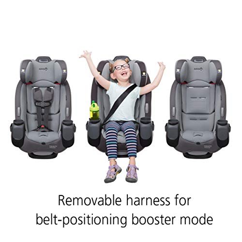 Grow and Go All-in-One Slim Convertible Car Seat, Rear Facing, 5-40 lbs, Forward Facing (30–65 lbs), High Back Booster Seat 40-100 pounds, Aqua Pop
