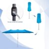 15ft Patio Umbrella with Solar Lights, Large Double Umbrella Outdoor, Rectangle 180”x106” Umbrellas with 156 PCS LED Lights and Crank Handle for Backyard Deck Pool Shade in Black(1.9′′ Pole)